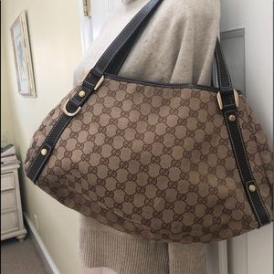 Gucci Brown Monogram Canvas Abbey Shoulder Bag